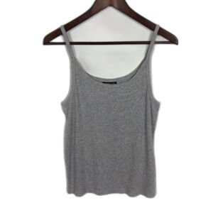 NWOT Topshop Gray Ribbed Spaghetti Strap Tank